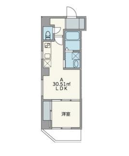 JUタワーフロント両国(1LDK/2階)の間取り写真