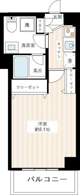 REALIZE蒲田II(1K/4階)の間取り写真