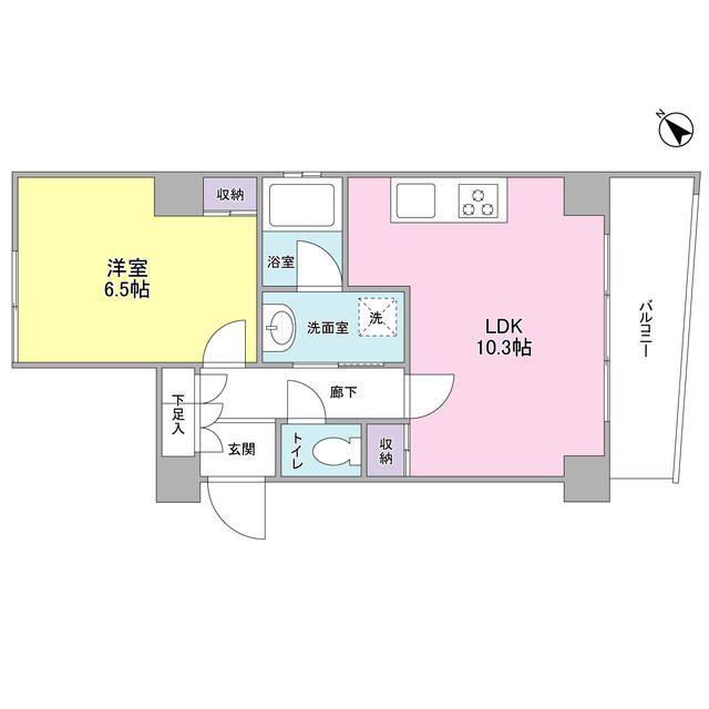 ALEXFORD初台(1LDK/3階)の間取り写真