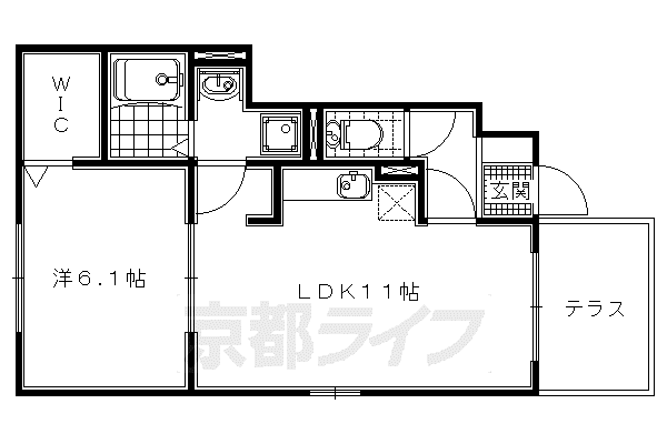 ラ・プリマベーラ(1LDK/1階)の間取り写真