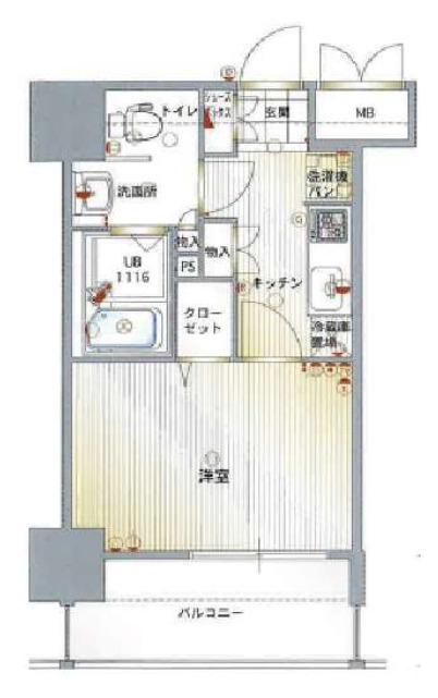 エンクレスト 香椎(1K/12階)の間取り写真