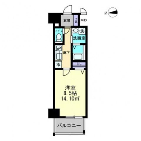 ラフィーネ本川(1K/5階)の間取り写真