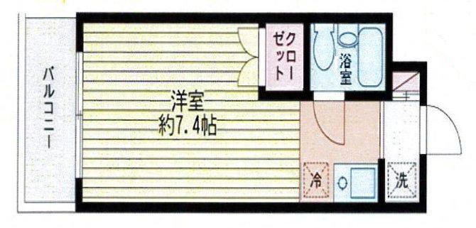 コスモリード北千束(ワンルーム/1階)の間取り写真