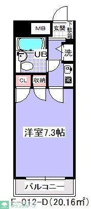ダイニチ館F12番館(1K/3階)の間取り写真