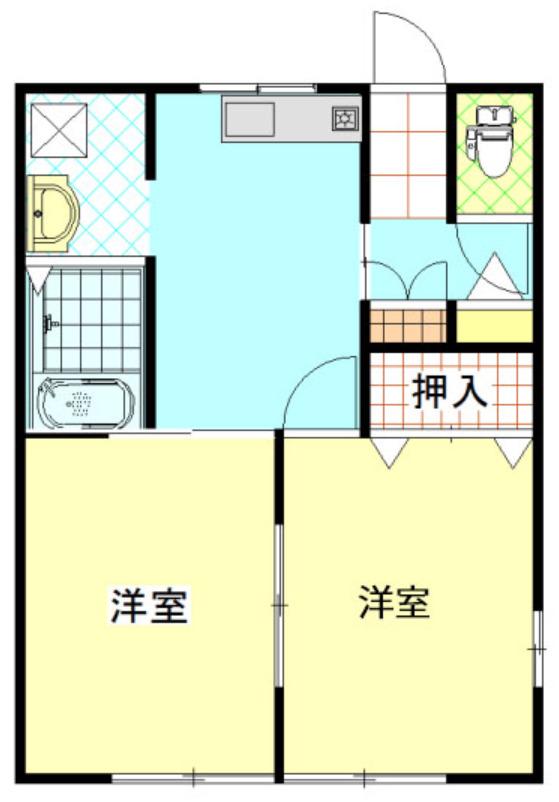 ハイツ清水K(2DK/1階)の間取り写真
