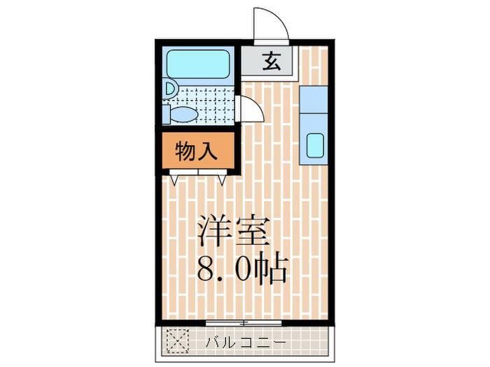 タケトミ観月橋(ワンルーム/2階)の間取り写真