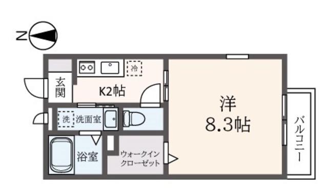 CHARMANT(1K/1階)の間取り写真