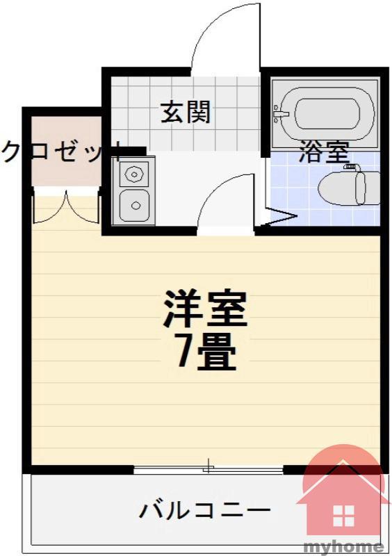 シャトー栄根II(1K/2階)の間取り写真