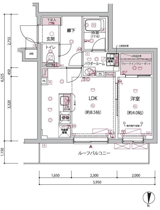 ARCOBALENO BUBAIGAWARA(1LDK/4階)の間取り写真