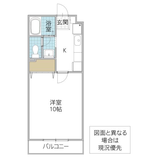 リシィーヴ新町(1K/1階)の間取り写真