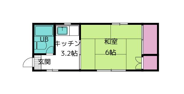 ラフレシア荘(1K/2階)の間取り写真