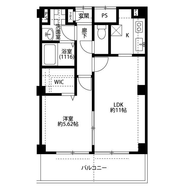 プルミエールOZAKU(1LDK/2階)の間取り写真