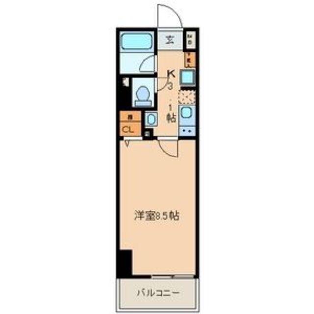 ベレーサ名駅ウエスト(1K/5階)の間取り写真