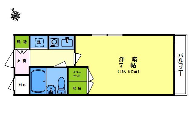 ドルチェ品川(1K/2階)の間取り写真