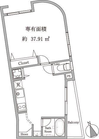 DELCCS学芸大学(1LDK/1階)の間取り写真