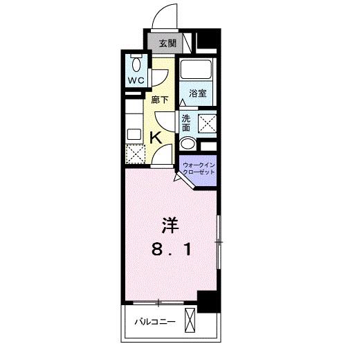アクティフ賀茂(1K/1階)の間取り写真