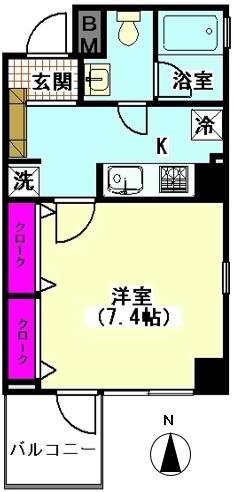 ベルフォート(1K/3階)の間取り写真