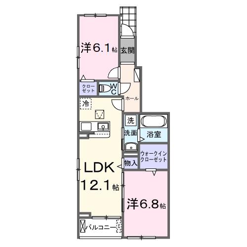 セレーノ エム(2LDK/1階)の間取り写真
