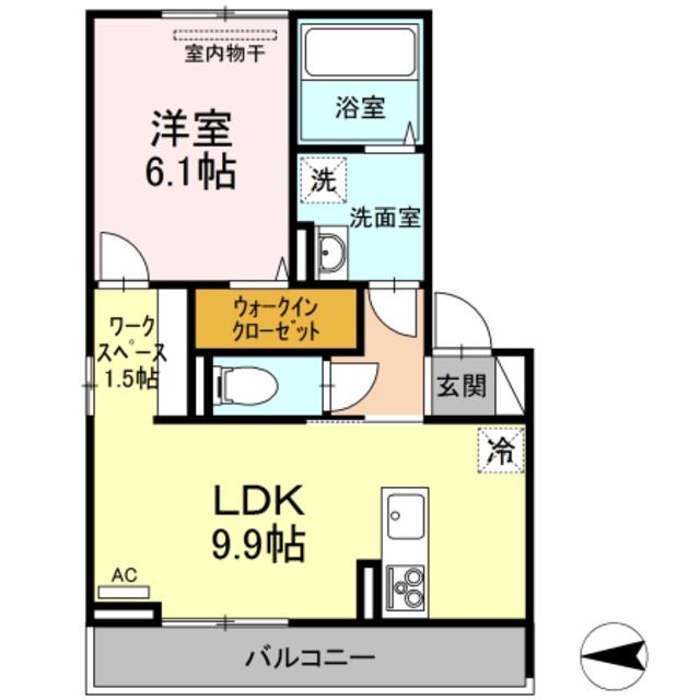 プレミアステイツ K(1LDK/3階)の間取り写真