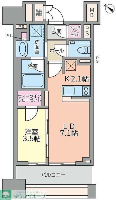 ドレッセ都立大学(1LDK/6階)の間取り写真