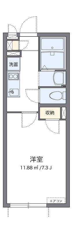クレイノKサンライトV(1K/2階)の間取り写真