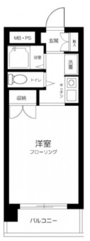 スカイコート戸越銀座(ワンルーム/8階)の間取り写真