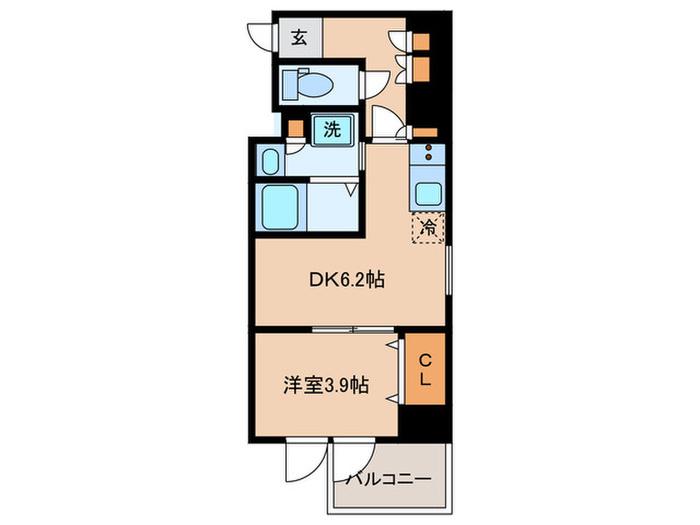 レジディア西小山(1DK/3階)の間取り写真
