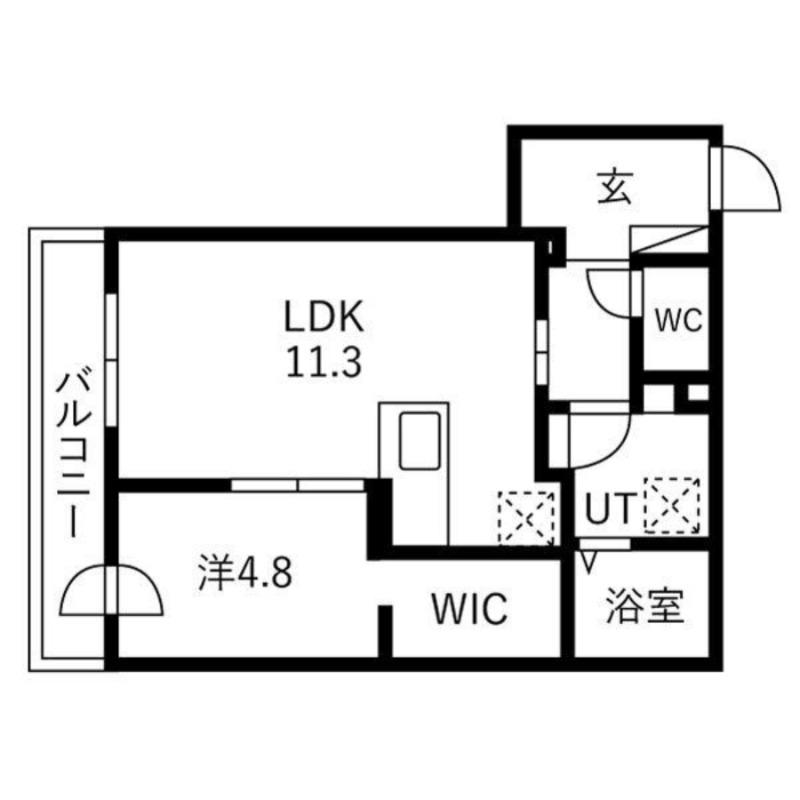 RUMO LUEB(1LDK/4階)の間取り写真