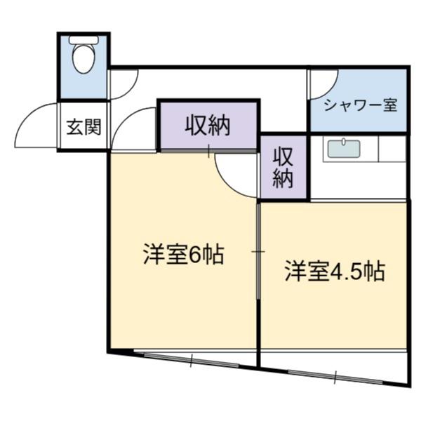 渡辺ビル(2K/3階)の間取り写真