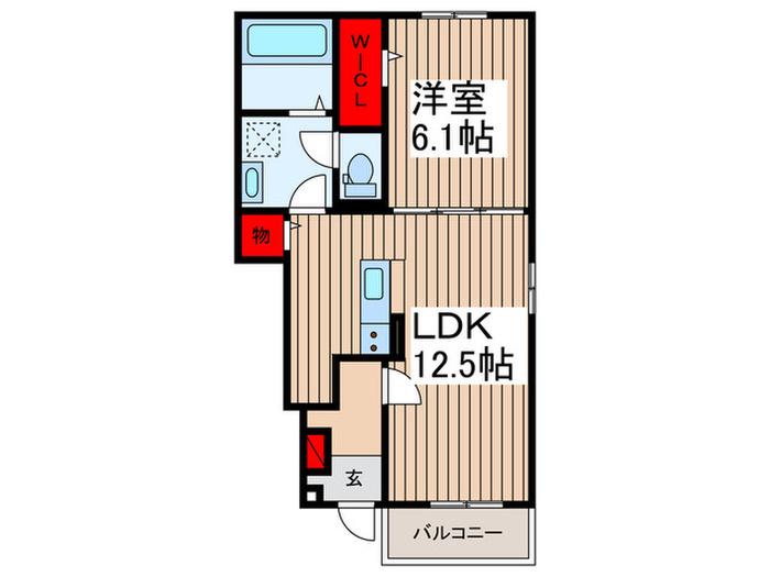 エンドア(1LDK/1階)の間取り写真
