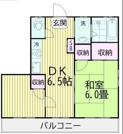 パル仲池上(1DK/1階)の間取り写真