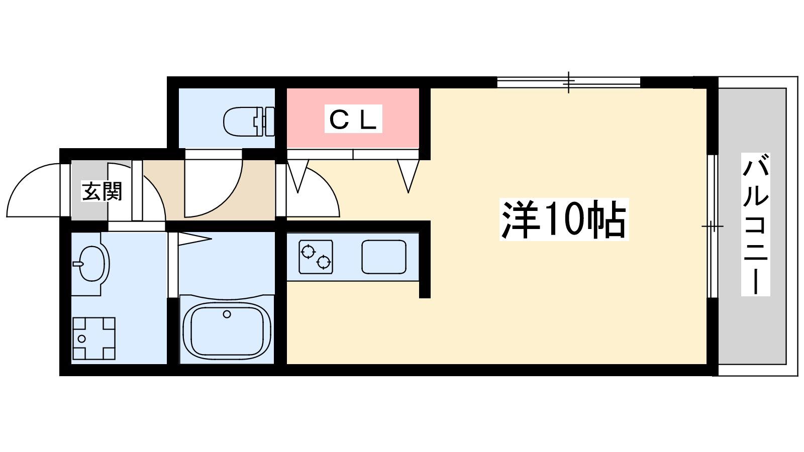 スタジオアイ(ワンルーム/2階)の間取り写真