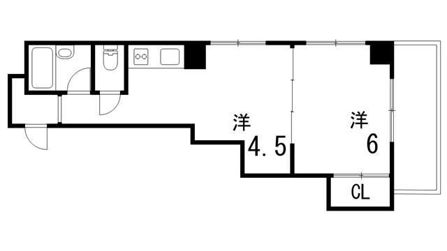 田中マンション(1LDK/3階)の間取り写真