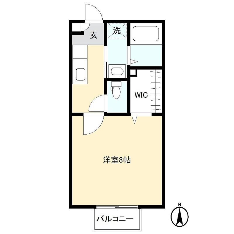 アメニティーパル(1K/2階)の間取り写真