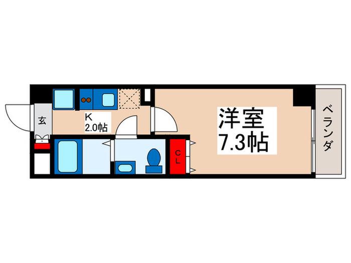 クレシア・I(1K/2階)の間取り写真