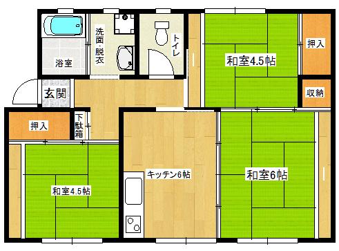 INFINA サウス Ⅰ(3DK/1階)の間取り写真