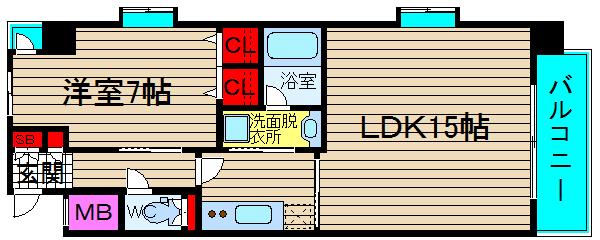 エスレジデンス淀屋橋(1LDK/5階)の間取り写真