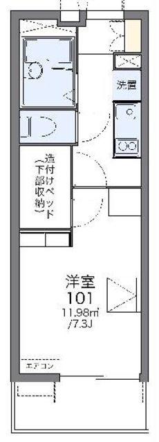 レオパレスWISTERIA(1K/2階)の間取り写真