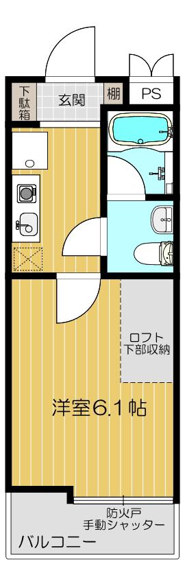 ASメゾン(1K/2階)の間取り写真