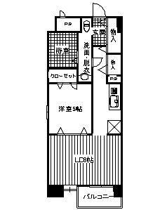 プリマベーラ姪浜(1LDK/4階)の間取り写真