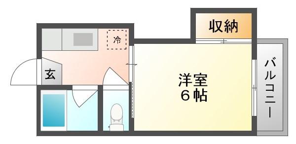 コーポもりや(1K/2階)の間取り写真