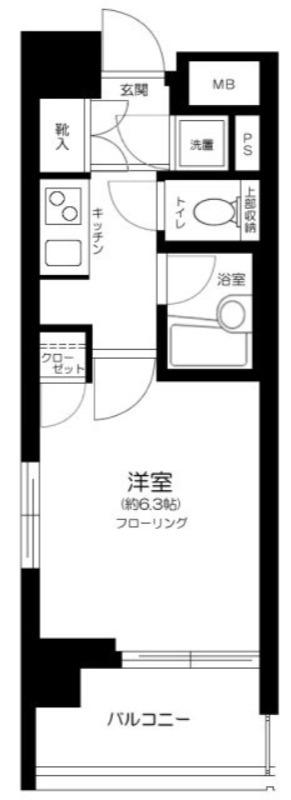 パレステュディオ芝浦CITY(1K/5階)の間取り写真