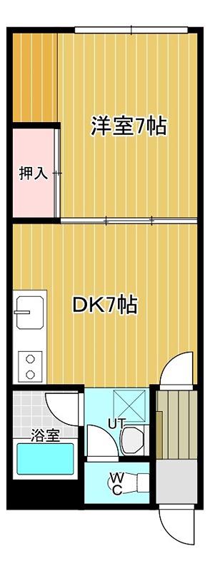 スリーエーマンション3(1DK/1階)の間取り写真