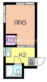 フラワーコーポ(1K/2階)の間取り写真
