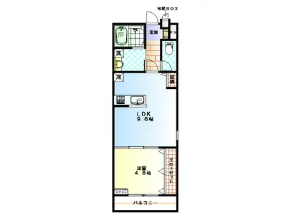 ハピネスもりやま(1LDK/1階)の間取り写真