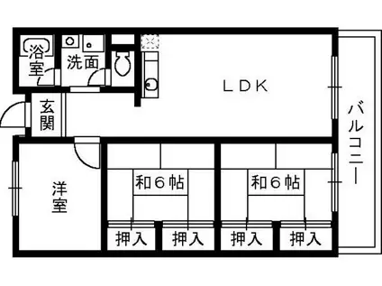 メゾン石津(3LDK/2階)の間取り写真