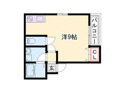 アルクレア加古川(ワンルーム/3階)の間取り写真