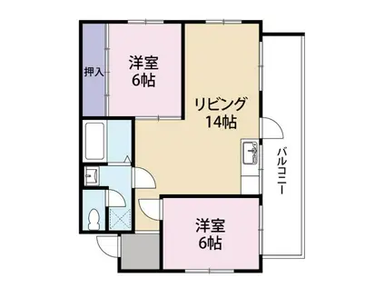 マルワビル(2LDK/2階)の間取り写真