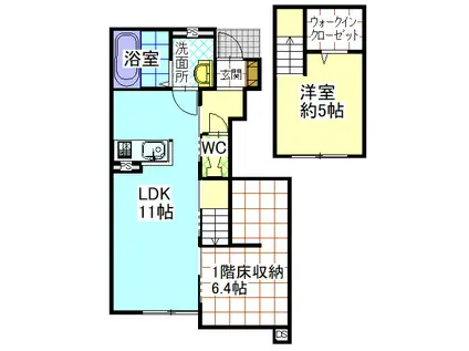 BELLE VILLE(1SLDK/1階)の間取り写真