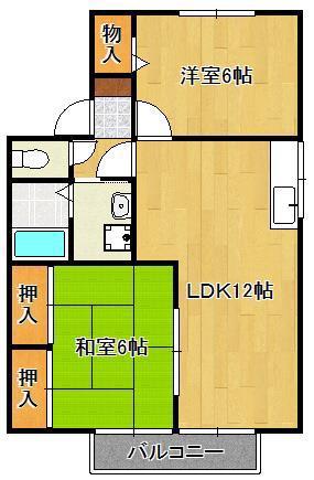 セゾンイチノセ(2LDK/1階)の間取り写真